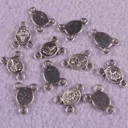 F2508*100Pcs Tibetan Silver Oval Rosary Connectors Link  