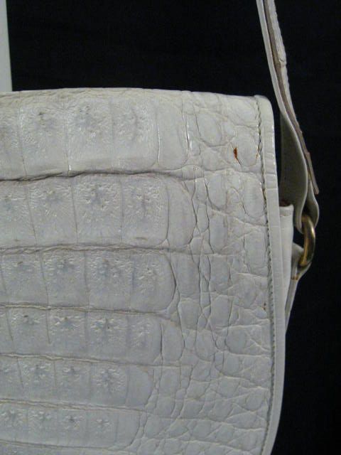 DESIGNER White Crocodile Handbag Purse Bag  