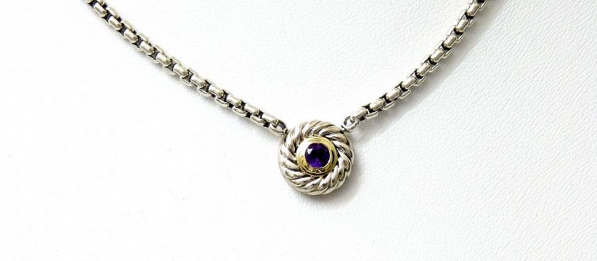 Beautiful DAVID YURMAN 14K Gold & Sterling Silver AMETHYST Cookie 16 