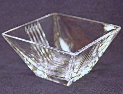 TIFFANY & CO CRYSTAL METROPOLIS 4 SQUARE BOWL VERTICAL  