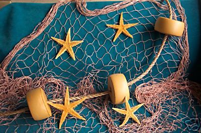 12 x 9 NAUTICAL FISHING NETS NETTING FLOATS DECOR HUT WALL BABY 