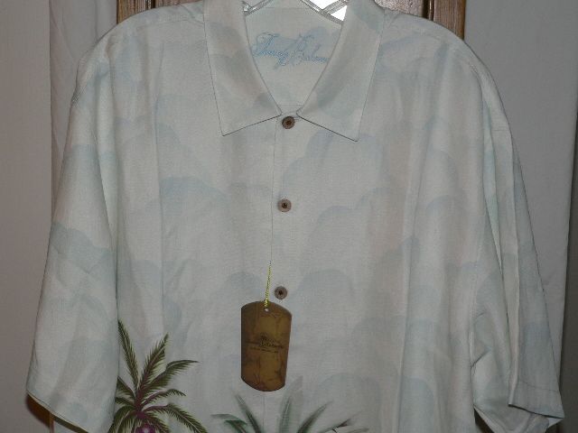 NEW TOMMY BAHAMA FLAMINGO WAS HIS NAME O CAMP SHIRT L  