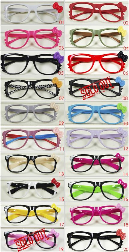   Bowtie Women Girl Kawaii Glasses Frame Costume nerd nerdy Gift  