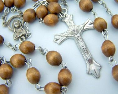   Wooden Beads Rosary Pray The Rosary Catholic Necklace Jewelry  