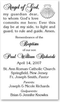 Baptism Christening Custom Prayer Cards 24 NonLaminated  