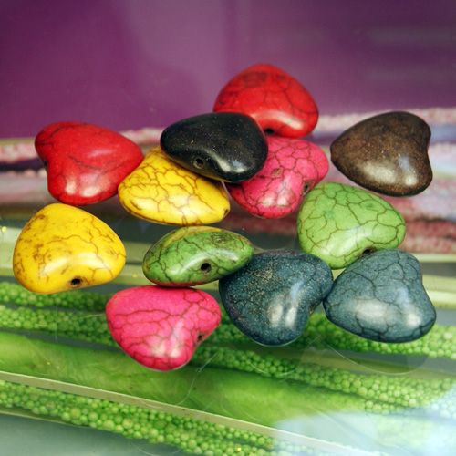 New Colorful Heart shaped Turquoise Beads Pendant 10PCS  
