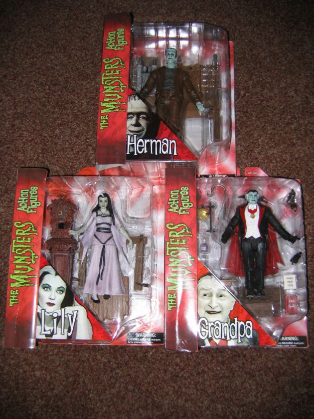 THE MUNSTERS FIGURE HERMAN GRANDPA LILY FIGURES BAF ELECTRIC CHAIR 