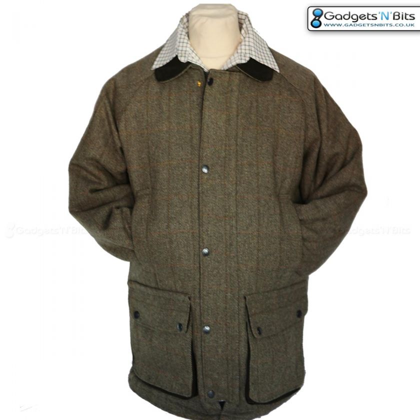   MENS DERBY TWEED SHOOTING / HUNTING JACKET COAT S   XXL   WATERPROOF