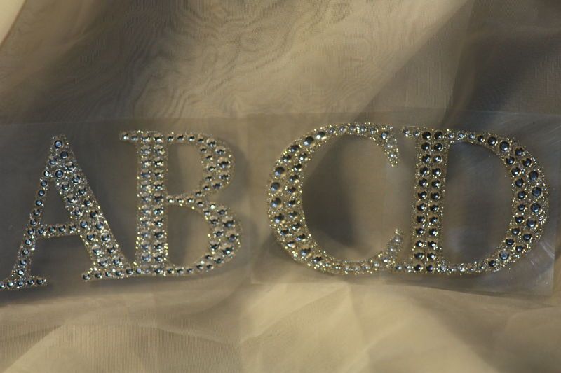 LARGE Rhinestone Crystal Self Adhesive Letters Stickers  