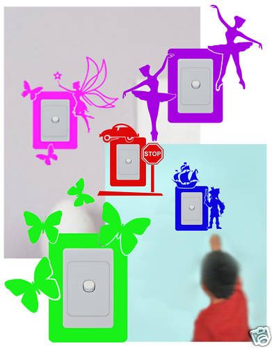 VINYL STICKER LIGHT SWITCH WALL PROTECTOR 25 DESIGNS  