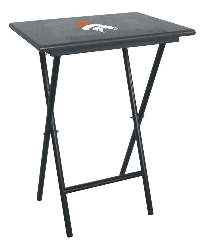 DENVER BRONCOS TEAM LOGO TV TRAY TABLE SET(4) W RACK  