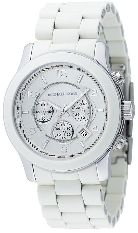 Michael Kors MK8108 Mens Oversize White Silicone Runway Watch  