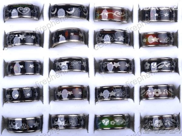 Wholesale Mixed Lots100 band mood change color rings 2#  