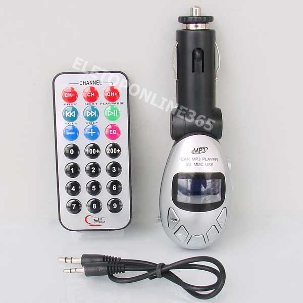 Silver Car  Wireless Player FM Modulator/Transmitter  