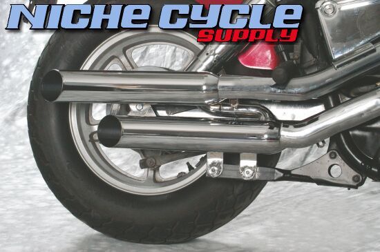 Honda VT1100 Shadow 85 86 Slash Cut Mufflers Exhaust Chrome  