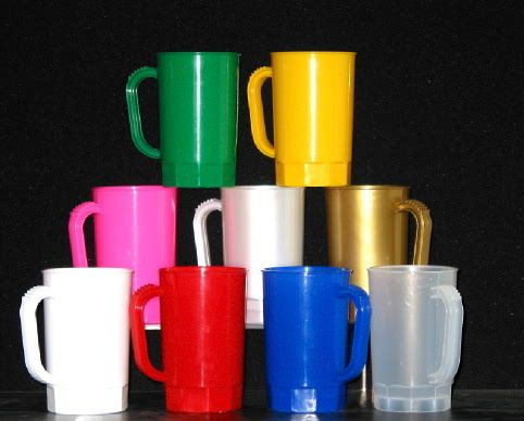 25 PLASTIC BEER MUGS, BEER STEINS, MFG. USA LEAD FREE  