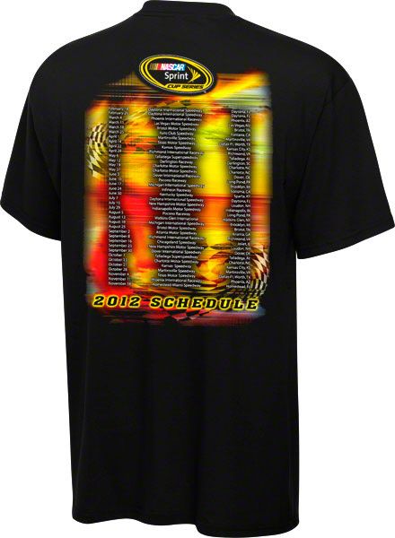 NASCAR Black 2012 Schedule Tour T Shirt  