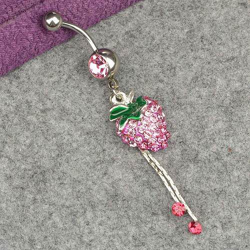   Swarovski Crystal 18k GP Navel Belly Button Dangle Ring dp1006A  