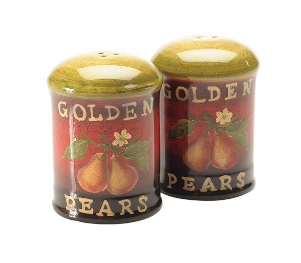 SALT AND PEPPER SHAKERS Tuscan PEARS Kitchen FRUIT New  