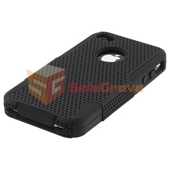 Hybrid Black Mesh Hard/Gel Case+PRIVACY FILM for Sprint Verizon AT&T 