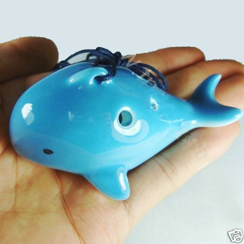 KILLER WHALE POTTERY OCARINA FLUTE HANDMADE/ MUSICAL  