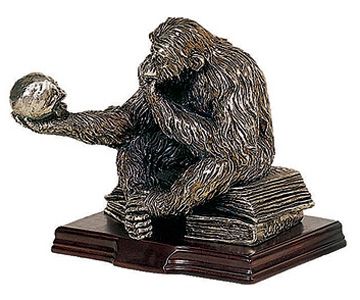 DARWIN EVOLUTION ~ Ape with SKULL FIGURINE STATUE  