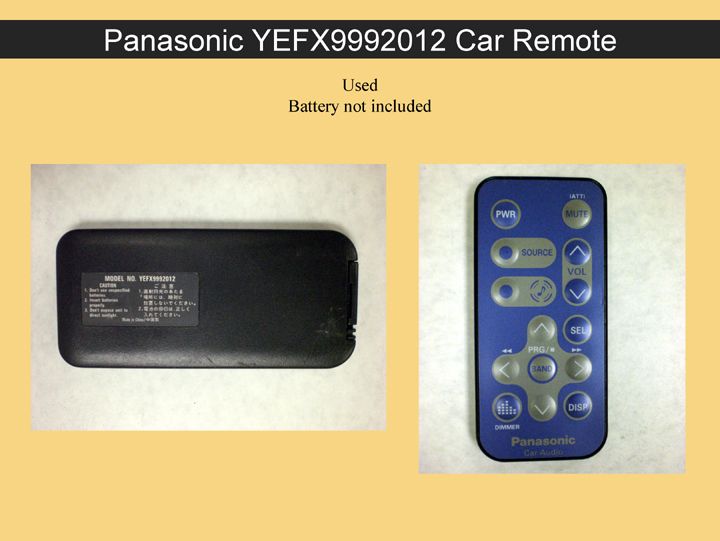 Panasonic YEFX9992012 Car Remote Control  