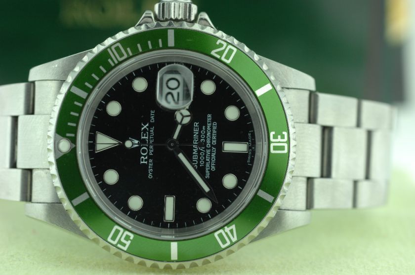 Rolex Submariner 50th Aniversary Green 16610V D serial 2006 Box,Tag 