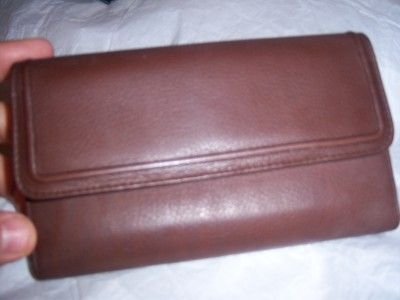 NIB Rolfs Brown Leather Checkbk Wallet  