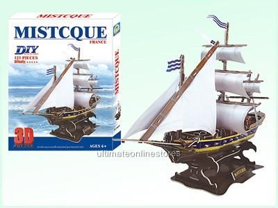 NEW DIY 3D Puzzle 3 d Jigsaw Misticque Mystique Ship FRANCE 125 Pieces 