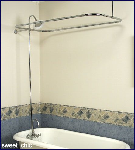 CLAWFOOT TUB SHOWER DIVERTER FAUCET & ROD SET ~ BARCLAY  