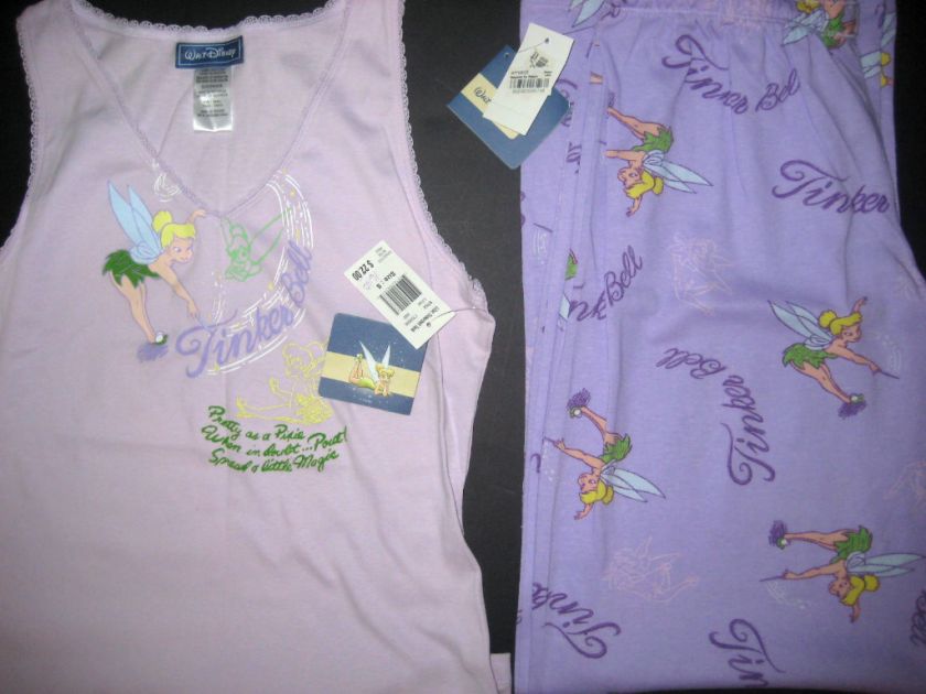 WALT DISNEY JUNIORS SMALL 2 PIECE TINKER BELL SLEEPWEAR  