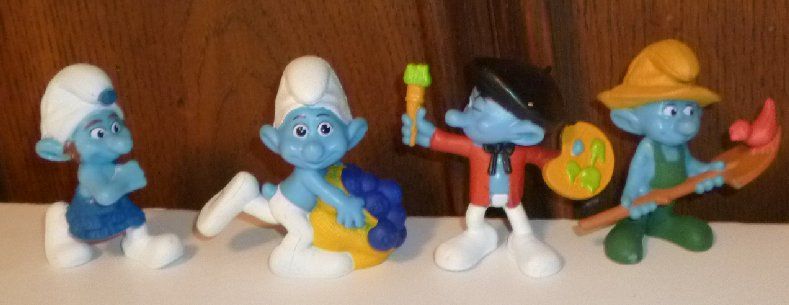 Smurfs lot of 9 SMURF PVC figure toys, 2011 McDonalds  