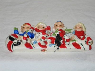   fabulous relco ceramic candy cane kids stocking hanger wall plaque