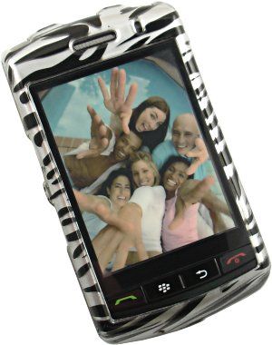 SILVER ZEBRA SKIN COVER CASE FOR BLACKBERRY STORM 9530  