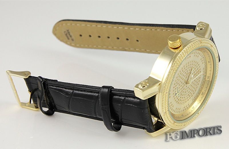 DIAMOND MASTER TECHNO HIP HOP DIAMOND WATCH GOLD ICE  