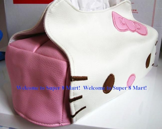 Hello Kitty Leather Plush Box Tissue Cover  