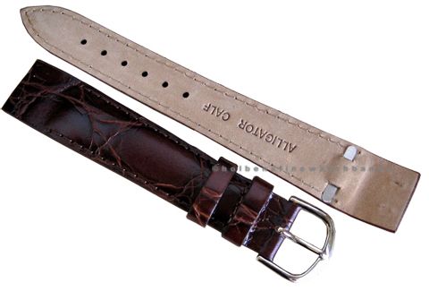    Grain Brown Leather Open End Ended Mens Watch Band Strap  