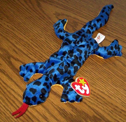 TY Beanie Baby LIZZY Blue Lizard Reptile 12 MWMT  