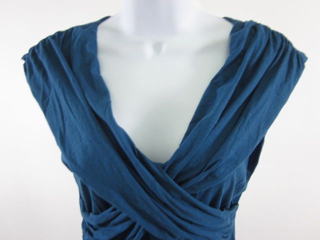 VELVET Bright Blue Sleeveless Cross Drape Shirt Sz M  