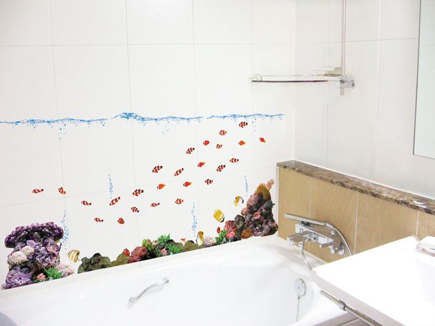 Fish under Sea Wall Stickers Art Mural Vinyl Decals  