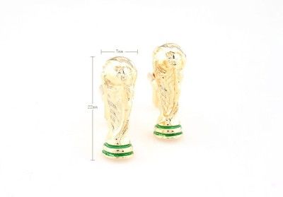 CUFFLINKS GOLD FIFA SOCCER FOOTBALL WORLD CUP TROPHY PELE BECKHAM 